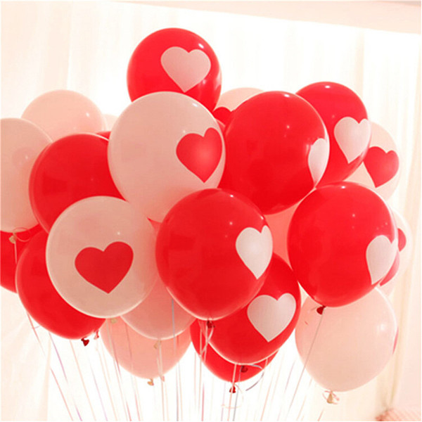 100Pcs 12Inch Love Heart Pearl Latex Balloon Float Air Balls Inflatable Wedding Christmas Birthday Party Decoration 2.8G