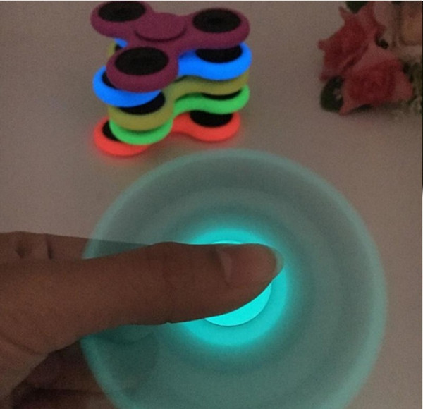 dhl 5 Colors Luminous HandSpinner Toy EDC Glow In The Dark Hand Spinners Toy Fidget Spinner for Decompression Anxiety Glow Finger Toy