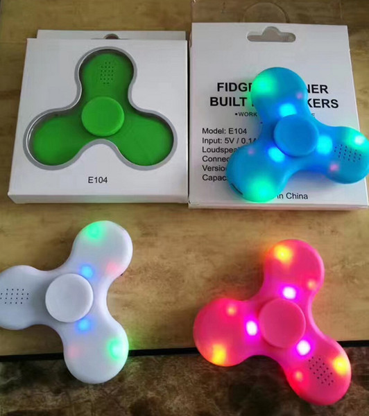 Fidget Spinner USB LED Bluetooth Music Hand Spinner Fidget toy EDC Toy Decompression Anxiety Toys Gyro Toys With Retail Box