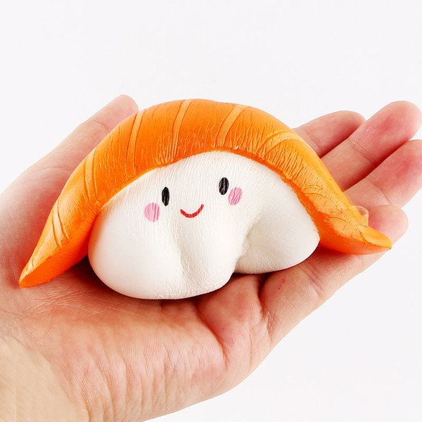 12cm Kawaii Squishy Rice Ball Salmon Sushi Slow Rising Pendant Phone Straps Vividly Japan Style Soft Keychain Kid Toy