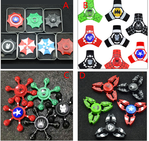 New Arrival Fidget Spinner Captain America HandSpinner The Avengers Finger Gyro Toys EDC For Decompression Toy Anxiety Hand Spinner DHL