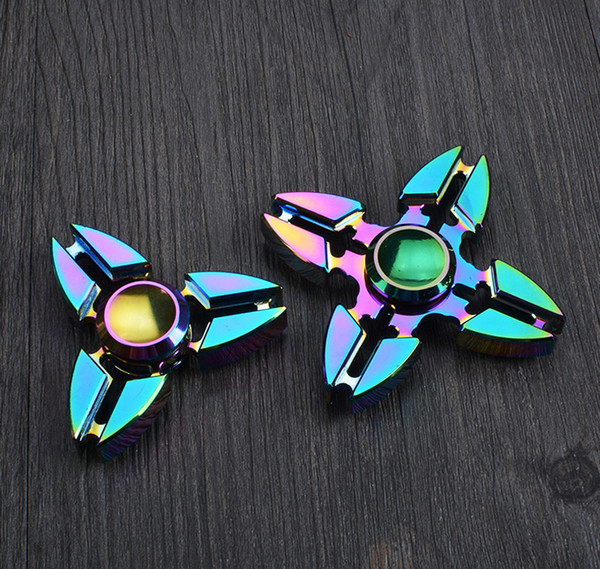 Colorful Rainbow Fidget Spinner Triangle Spinner EDC Toys For Autism And ADHD Children Decompression Anxiety Toys Tri-Spinner Hand Spinners