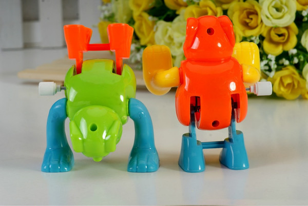 5pcs/lot Tin Retro Clockwork Toy Baby Chain Iron Wind Up Clockwork Forward Somersault Cute Cartoon Animal Spring Toys Baby