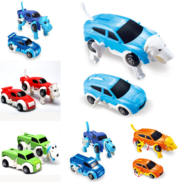 6 colors 12CM kid toys cool Automatic transform Clockwork Dog Car Vehicle Clockwork Wind up toy for children kids toys Car toy Gift