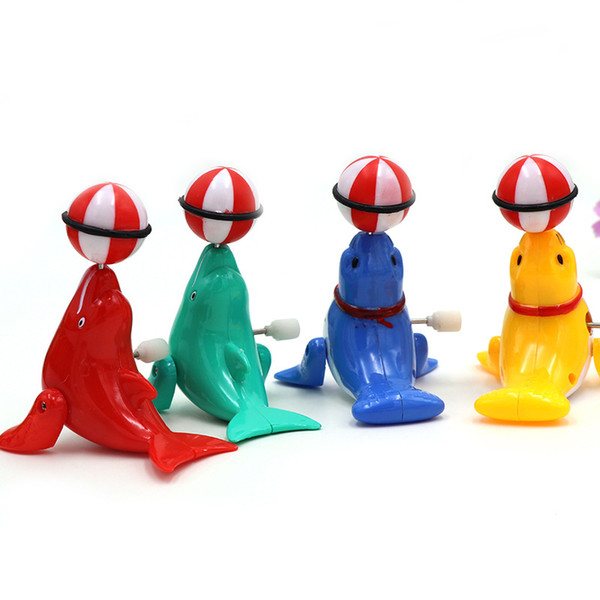 Lovely Dolphin Clockwork Toy Multi Color Plastic Animal Shape 360 Degrees Rotation Wind Up Toys Hot Sale 1 5fd W