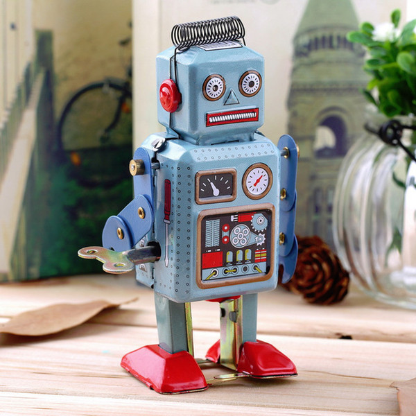 Vintage Mechanical Clockwork Wind Up Metal Walking Robot Tin Toy Kids Gift Worldwide Hot Selling