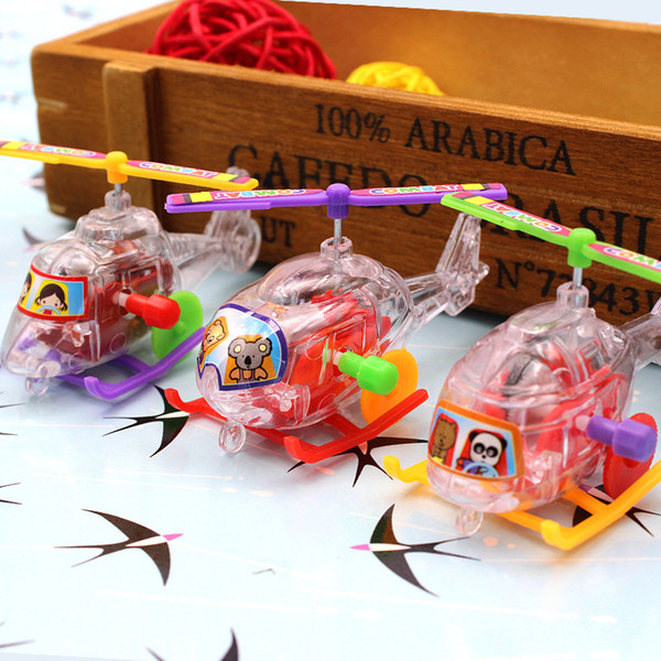 New Fun Mini Winding Transparent Small Aircraft Spring Toys Classics Outdoor Clockwork Aircraft Wind Up Toys Gift