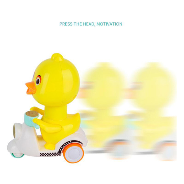 Happy Duck Diecast Car Toy ABS Mini Cartoon Cute Pull Back Motorcycle Gift Toys For Children Birthday gift do not Need Batteries