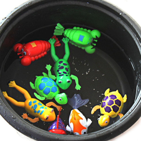 Cute Funny Wind-Up Clockwork Bath Toys Animals Frog Fish Baby Shower Swimming Pool For Baby/Kids Randomly
