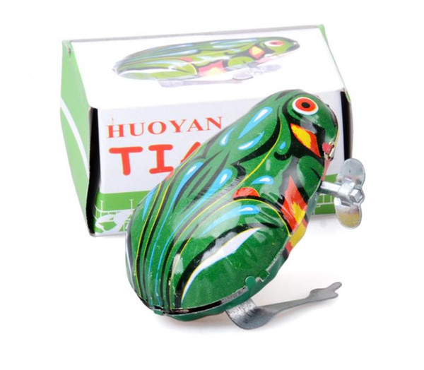 With Retail Box Wind-up Frog Animal Jumping Toys Kids Classic Tin Wind Up Clockwork Toys Funny Children Toy
