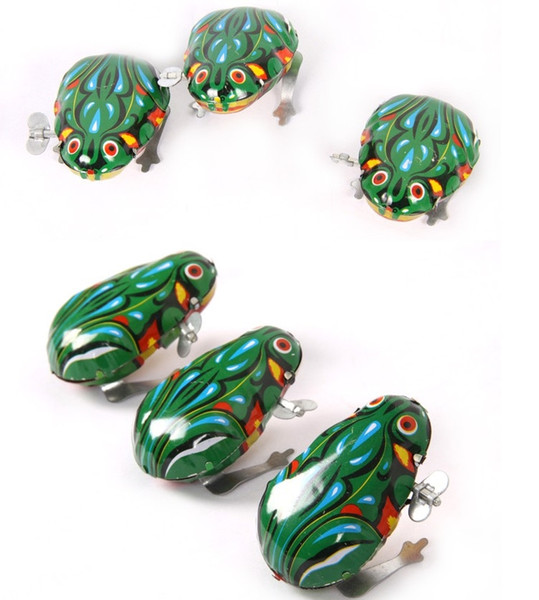Kids Classic Tin Wind Up Clockwork Toys Jumping Frog Vintage Toy For Children Boys Educational 50 p/l