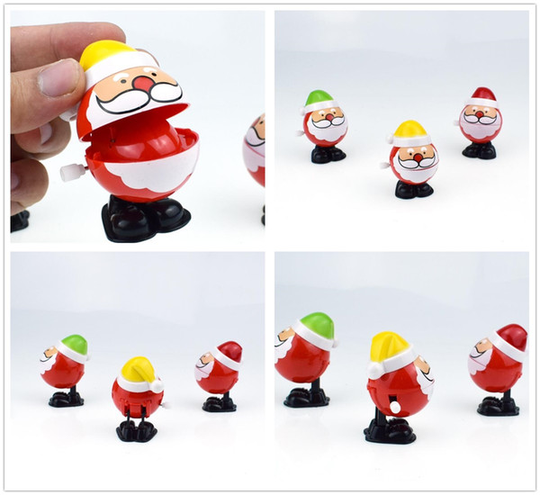 Hot Fashion Christmas Santa Claus Shapes Clockwork Wind-up Toys Home Party Funny Kids Gifts Decor Free Shipping