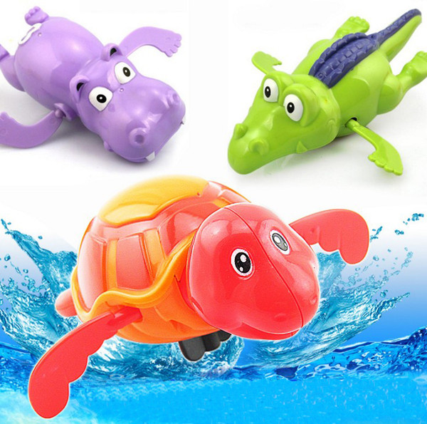 cute turtle crocodile whale swim animal wound-up chain clockwork baby kids bathing toy for bathroom gift
