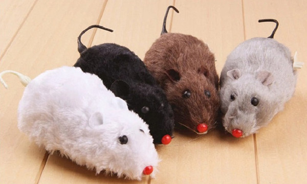 Wind-up Plush mouse children's chain toy wind-up walk mouse classic nostalgic mini toy simulation mice (Ramdom Color)