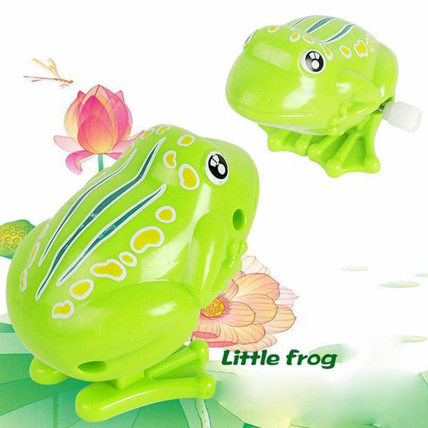 Cute frog clockwork animal large chain toys baby boys girls toy jumping frog pull back wind up toy