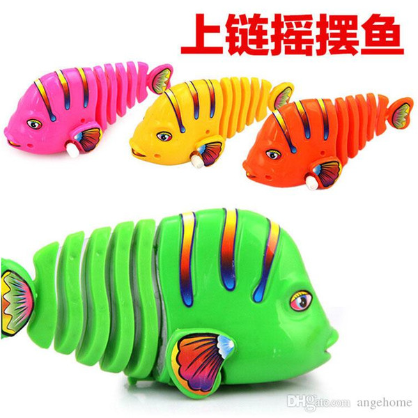 Wholesale-Activity Wind-up Toy fish clockwork toy Colorful fish moving tail ornaments swimming fish Children's Educational Toy
