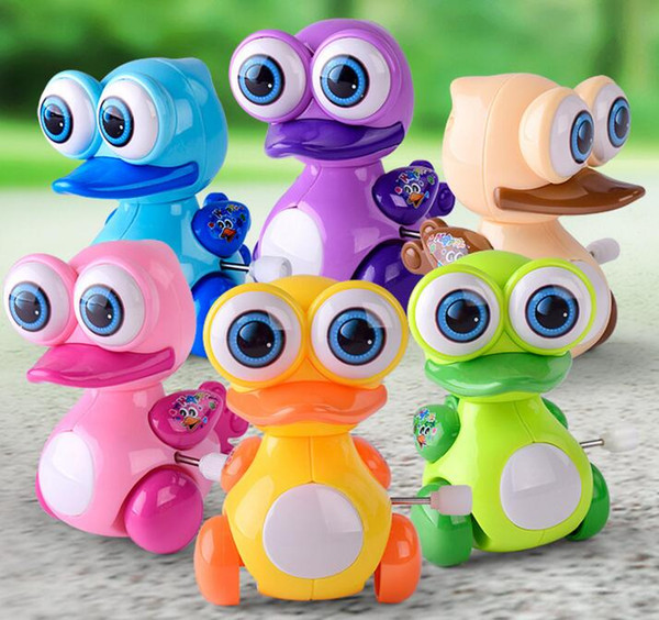 kids toys Clockwork toy Big Eyes Duck Ducklings Small Toys baby Wind Up Animal Toys Size 8.5*7*8cm mix 6colors Free Shipping