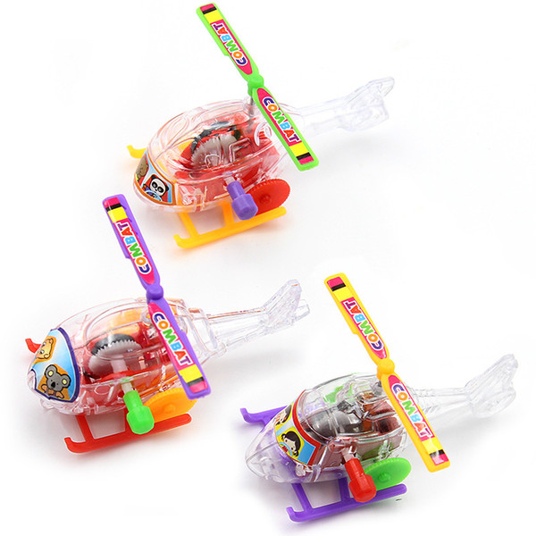 Transparent Mini Aircraft Toys Airplane Clockwork Toy Children Kid Gift Intelligence Developmental Plastic Wind Up Helicopter