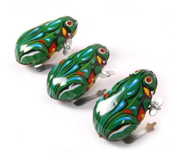 Kids Classic Tin Wind Up Clockwork Toys Jumping Frog Vintage Toy For Children Boys Educational Free Shipping