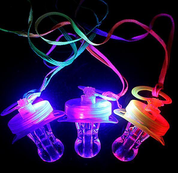 300PCS DHL LED Flashing Pacifier Whistle Party Supplies Fun Toy Survival Tool Flash Glow Sticks Bar 