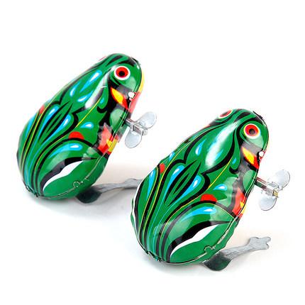 Free shipping Clockwork Iron jump frog toy Nostalgic classic childhood toys A pack of four Very fun Chinese toys The cheapest toy