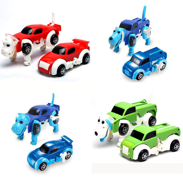 6 colors 12CM kid toys cool Automatic transform Clockwork Dog Car Vehicle Clockwork Wind up toy for children kids toys Car toy Gift