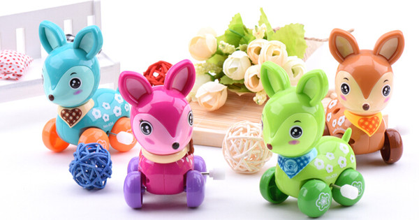 Wholesale Windup Kid Toys Multicolor 10 pcs/lot Support Drop Shipping Windup Lovely Deer Toys