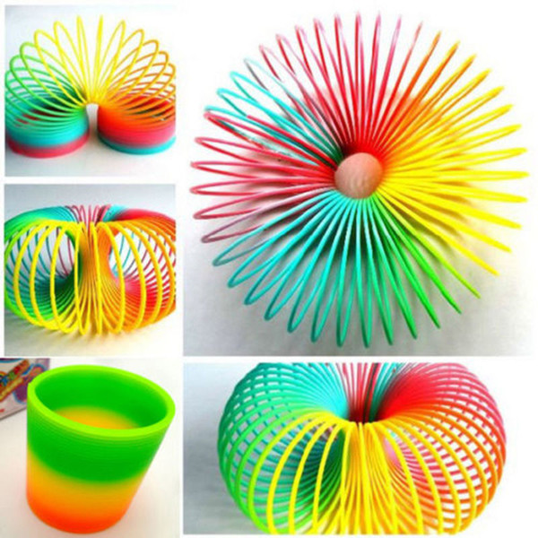 Lovely Colorful Rainbow Plastic Magic Slinky Children Classic Development Toy CN #E791