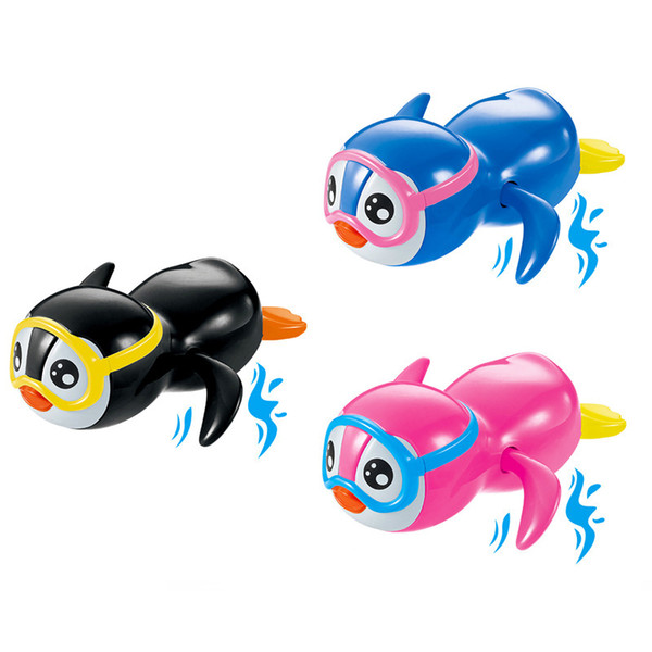 New Cartoon Fashion Water Toy Little Penguin Clockwork Toy Baby Bathing Toys Safe Boy and Girl