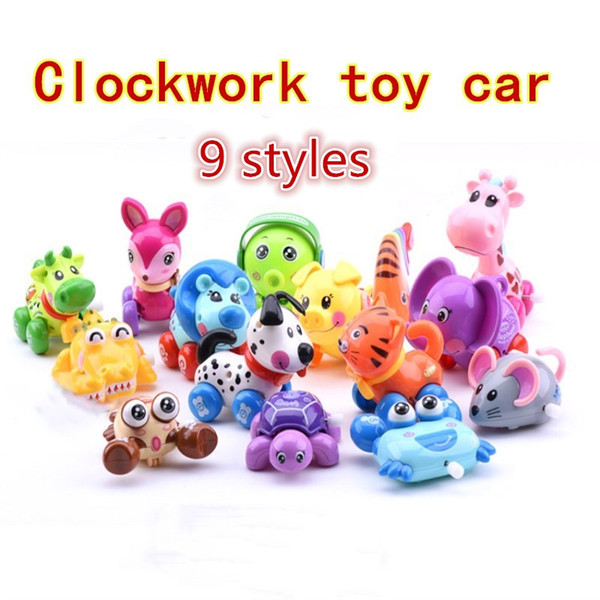 Clockwork toy car Children's spring toy car cartoon animal chain twist car baby educational toy gift 9 kinds of style