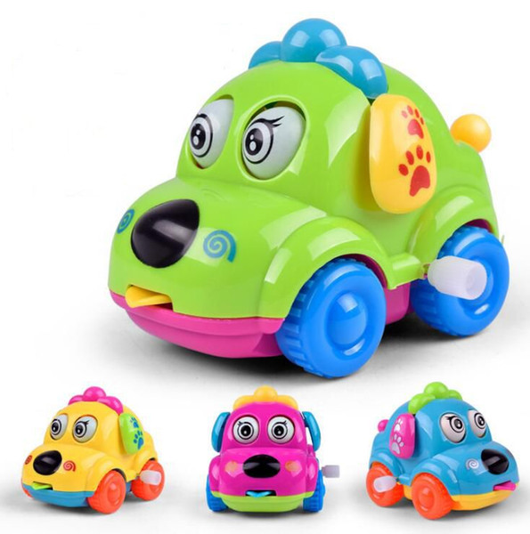 2018 new multicolor creative children cartoon animal clockwork small vehicle toy winding cute car chain toy