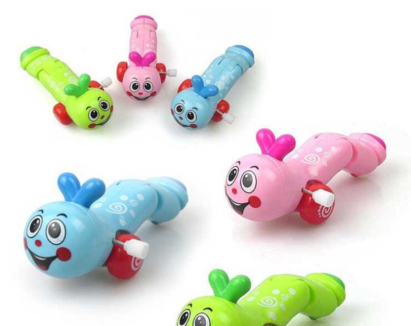 Newborn Cute Cartoon Animal Worm Baby Infant Chain Clockwork Classic Wind Up Educational Toys Promotional Gift