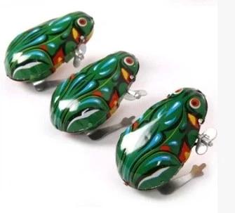 Clockwork tin frog jumping frog children's toys classic baby after 80 nostalgic retro hot wholesale supply