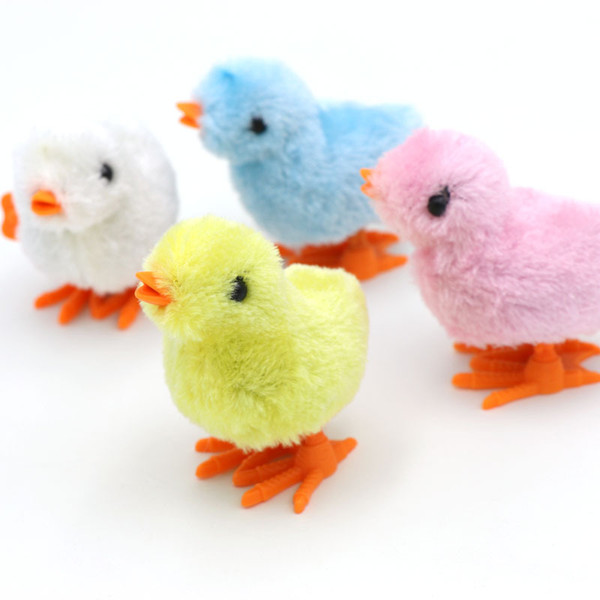 100Pcs Children Kid Baby Yellow Fuzzy Chicken Walking Chick Educational Funny Toy Wind-Up For Easter Developmental Baby Toys