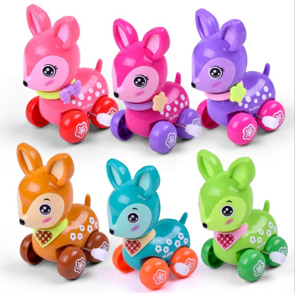 Lovely wind up toy animal funny baby Zoo Baby deer design Running Clockwork Spring Toy newborn baby clockwork toy Color Random