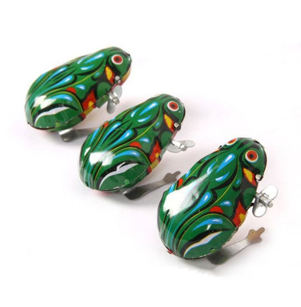 Hot Kids Classic Tin Wind Up Clockwork Toys Jumping Frog Vintage Toy New Action Figures Toy For Children
