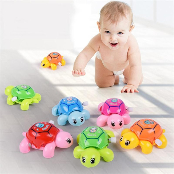Cute Cartoon Animal Tortoise Clockwork Baby Turtles Toys Infant Crawling Wind UpToy Educational Kids Classic Toy