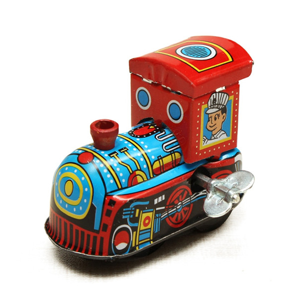 Retro Steam Train Reminiscence Children Vintage Wind Up Tin Toy Clockwork Spring Locomotive Classic Toys For Children Baby Kids