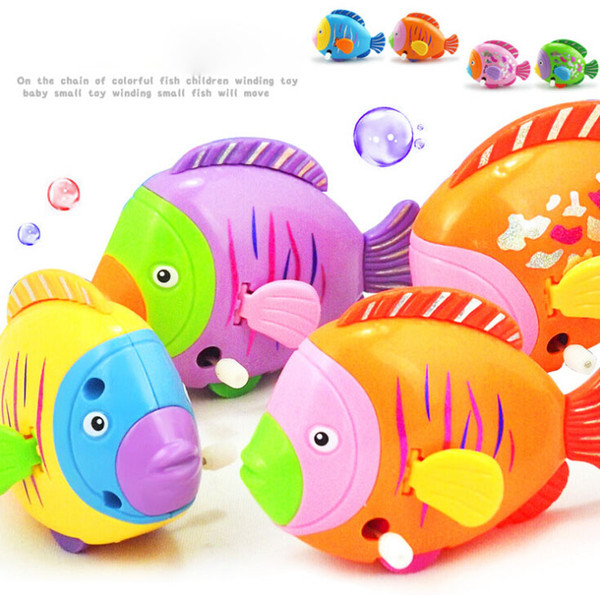 Swimming fish on the chain colorful fish children's clockwork toy Baby small toy clockwork small fish will move the tail wholesale