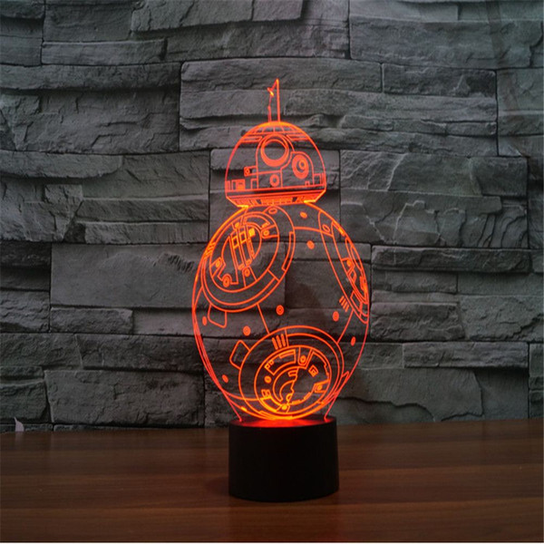 3D LED Toy Guerra De Las Galaxias BB-8 Droid Gradient Visual LED Lamp Light-up Toy Table Lamp Personal Glowing Toy Luminous toys