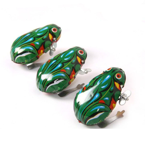 Retro Jumping Frog Tin Toys Wind Up Vintage Metal Clockwork Tin Toys Vintage Kid Jumping Frog Action Figures For Children