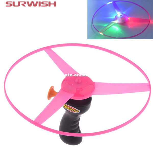 DHgate Colorful Funny Pull String Colorful LED Light Up Frisbee Flying Saucer Disc Kids Toy As Children New Year Gift