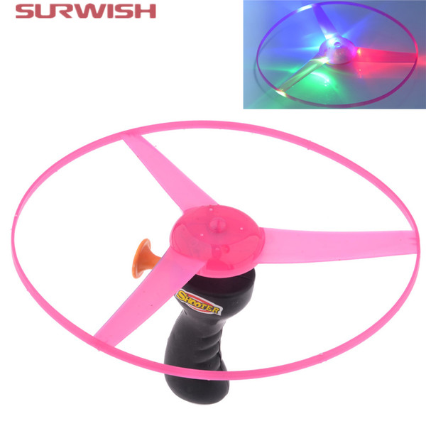 DHgate Colorful Funny Pull String Colorful LED Light Up Frisbee Flying Saucer Disc Kids Toy As Children New Year Gift