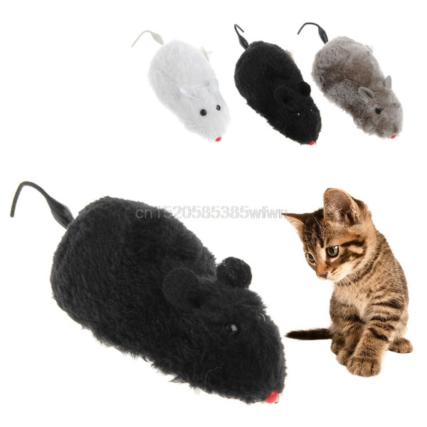 Clockwork Wind Funny Running Mouse Rat Move Tail Cat Kitten Prank Toy funny gifts Factory Cost Cheap wholesale Free 