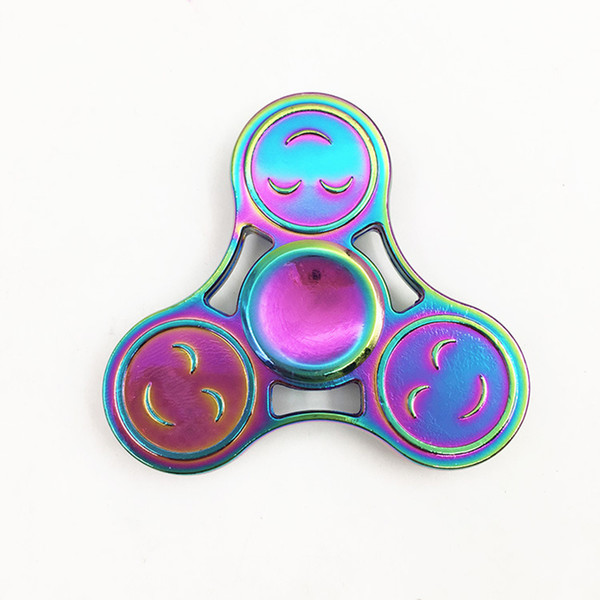 New Smiling Face Fidget Spinner Metal Hand Spinner Fingertip Ball Focus Reduce Stress ADHD Desk Fidget Toys