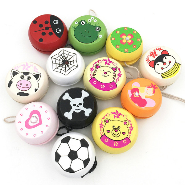 Children Personality Building Blocks Wooden Yo Yo Novelty Games Five Centimeters Originality Motion Animal Cartoon Toy 1 6qd W