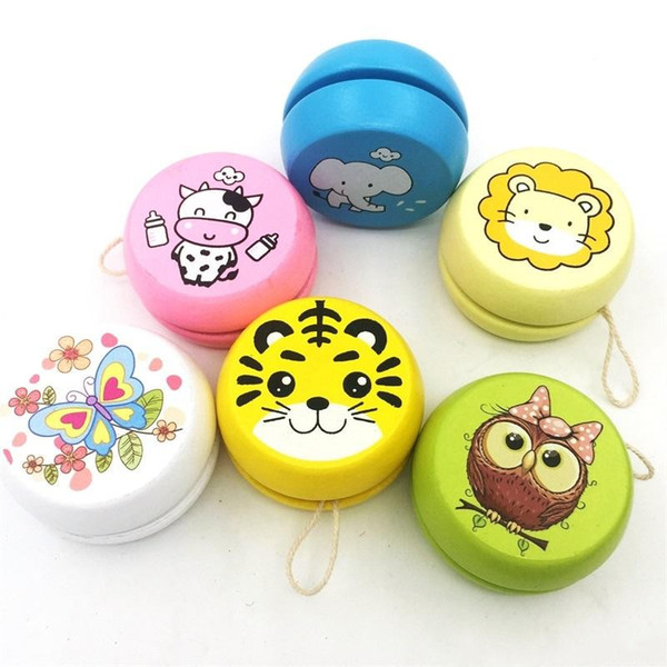 Animal Prints Yo Yo Toys Novelty Gift Wooden Yoyo Ball Children Toy Many Styles New