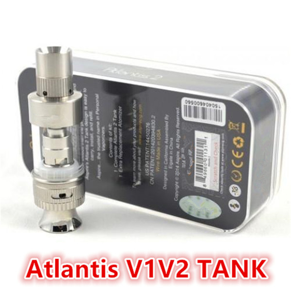 Atlantis Sub oHm V1 V2 Tank 0.3 0.5 1.0Ohm BVC Coil Heads E-Cigarette Atomizer Tank Atlantis 2 Clearomizer Airflow Adjustable