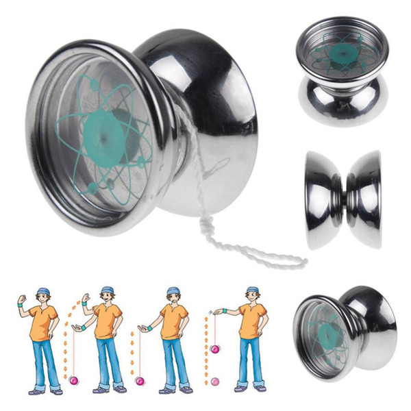 1 Professional 3 Bearing String Trick Stainless Steel Metal Toys Silver YoYo Yo-yo Ball 1-east