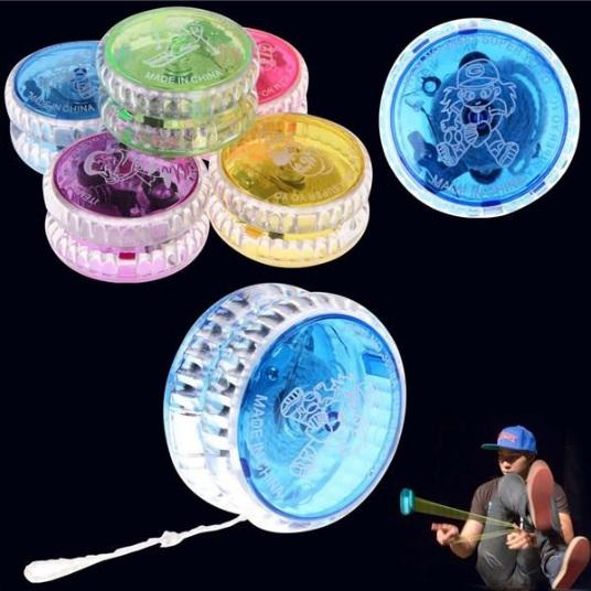 Activity Toys 100Pcs Chinese YOYO Professional Plastic LED Flash YO-YO Trick Ball Toy for Kids Adult mix Colors